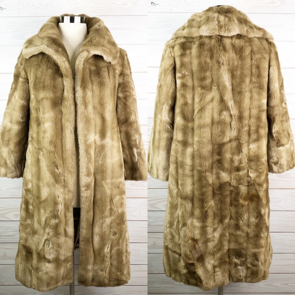 Luxury Women's Faux Fur Long Coat in Olive